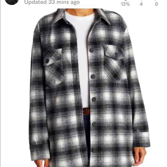 Thread and supply Plaid Black shirt jacket - Picture 2 of 2